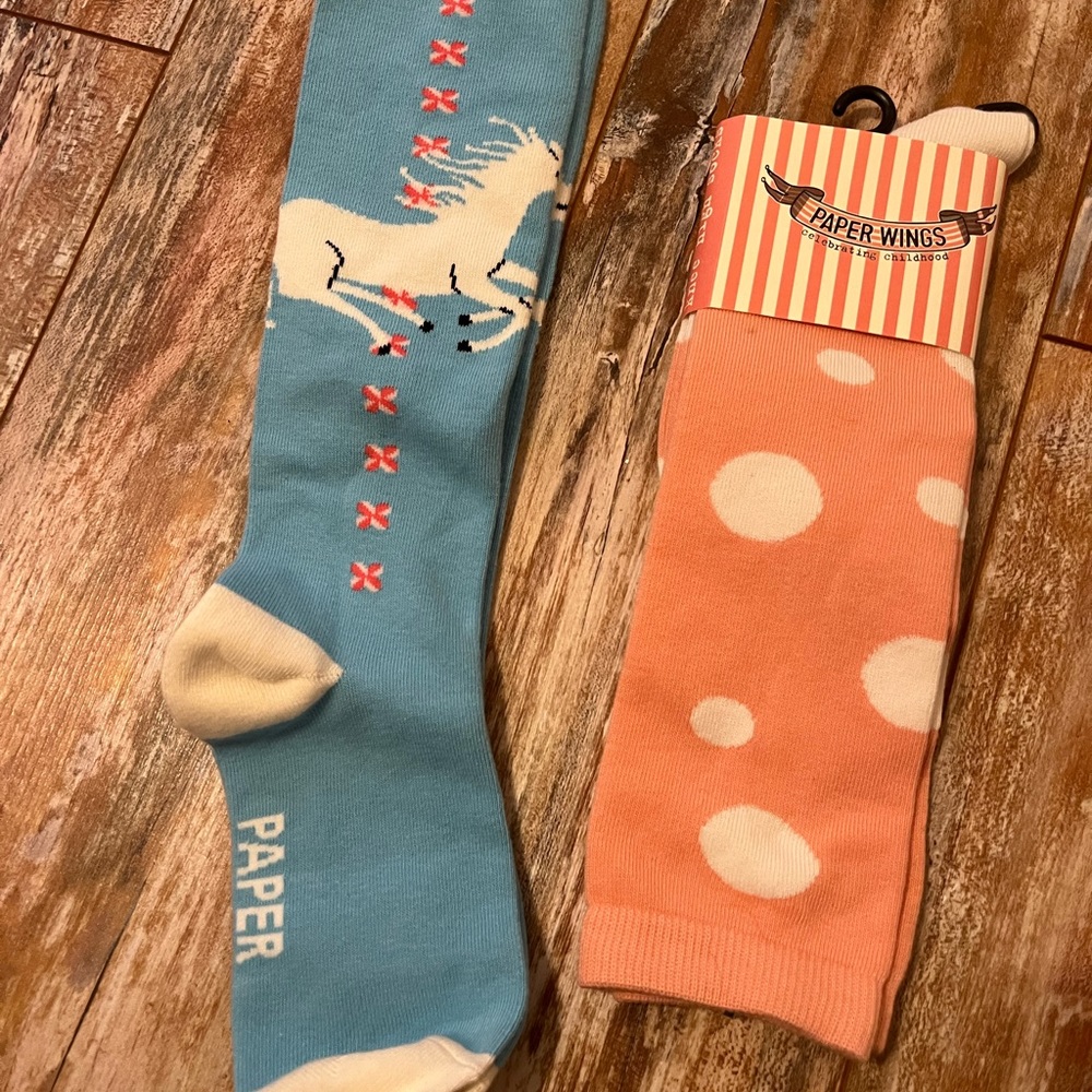 2 new pairs of Paperwings knee socks large